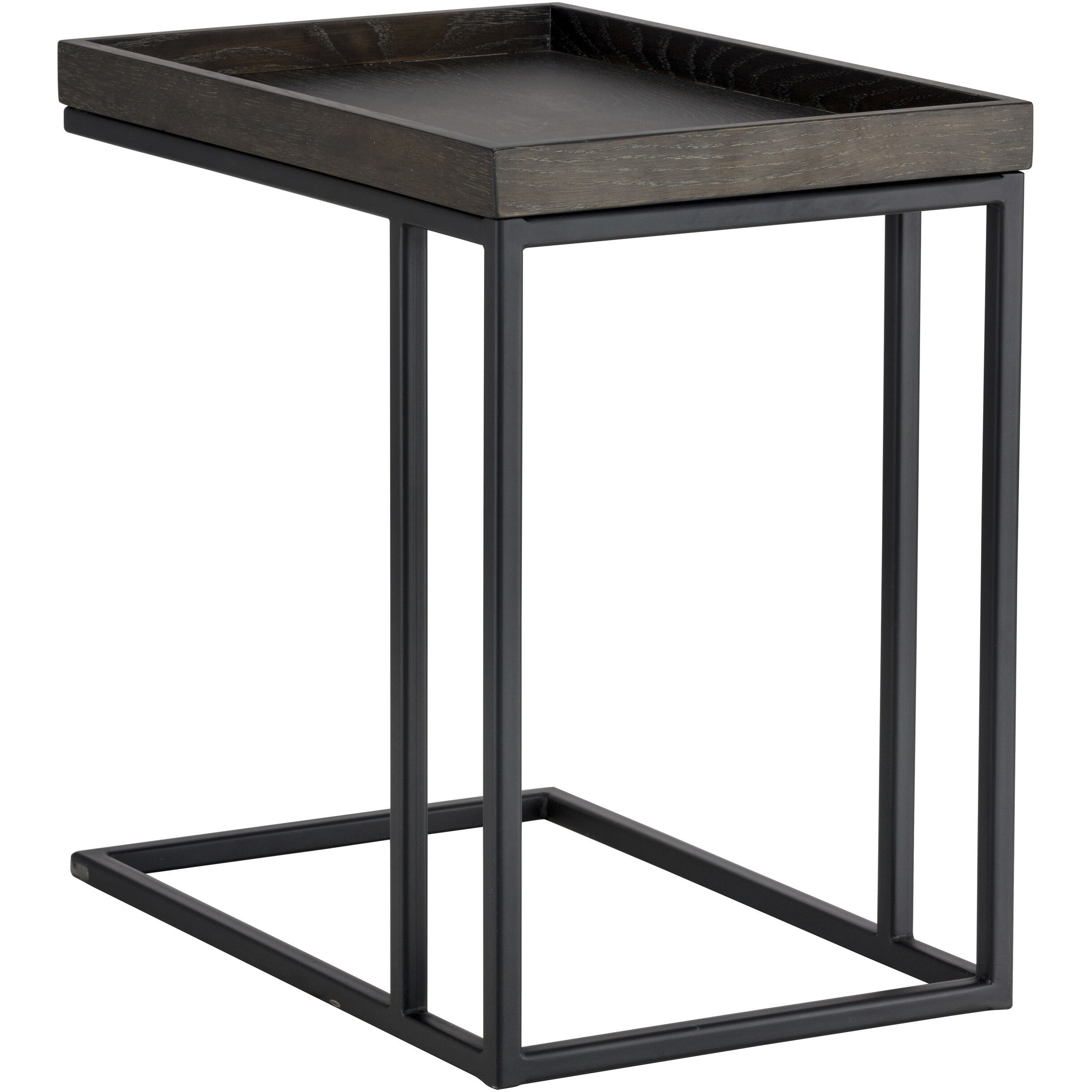 Arden 23.5 X 23.5 inch Black / Charcoal Grey Side Table, C-Shaped